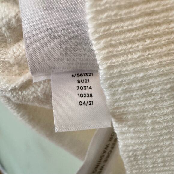 Ann Taylor Top Womens L Ivory Knit Stretch Linen Flounce Ruffle Square Neck NEW - Picture 9 of 10